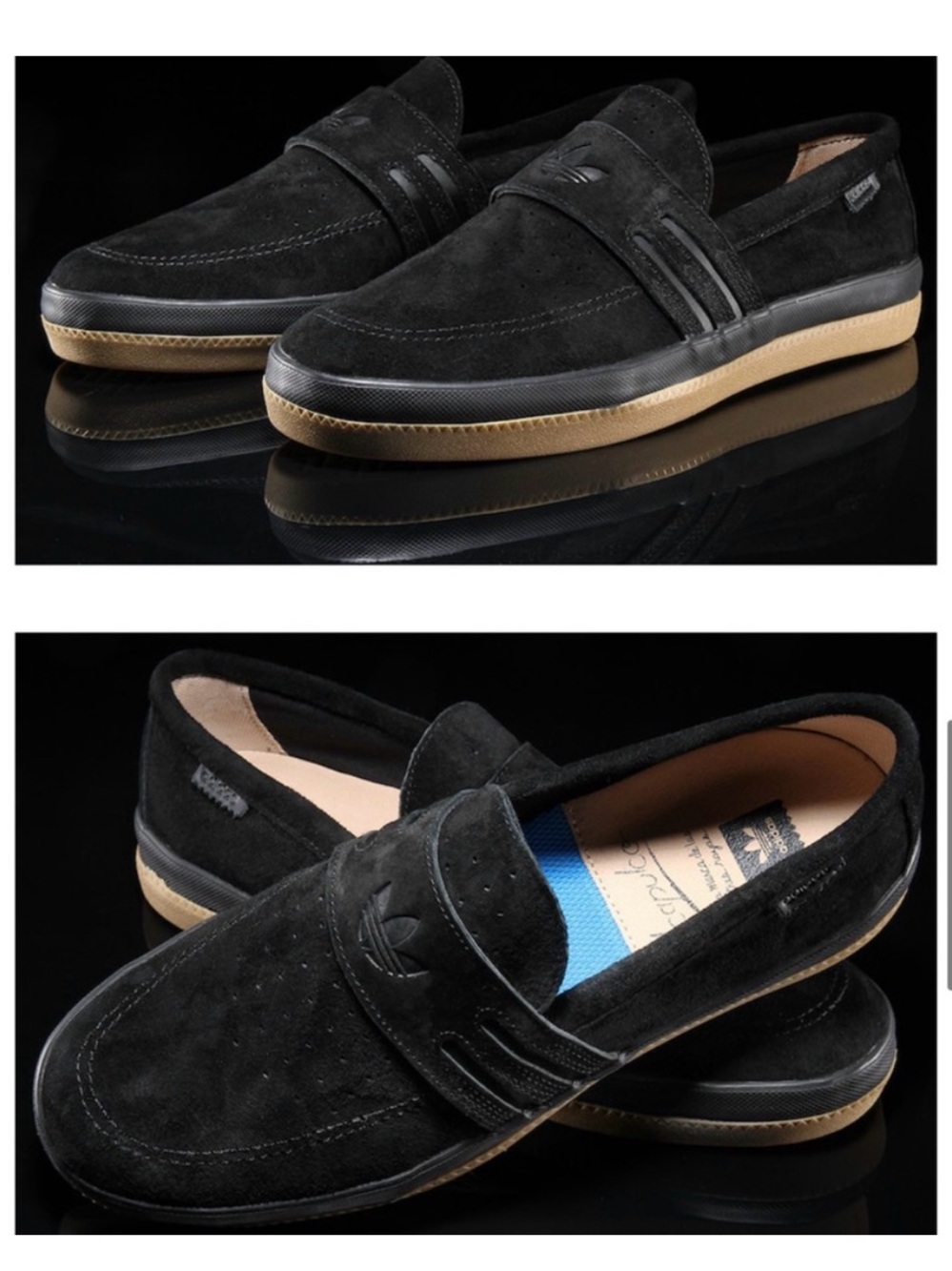Adidas Acapulco Slip-on Black Suede Loafer Men’s US 9 Unisex